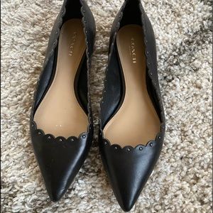 Coach Jill Scalloped Pointed Toe Flats